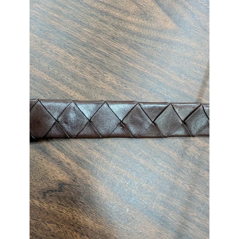 Coach Men's Vintage Brown Woven Leather Belt Brass Buckle 40 100‎ Turkey 5925